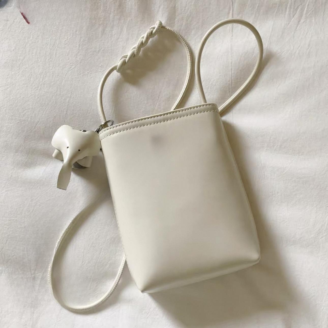 JMG Bags Annie's Dagboek Leren Mobiele Telefoontas, Dames Herfst en Winter Leren Crossbody Kleine Tas 14*5*18 wit