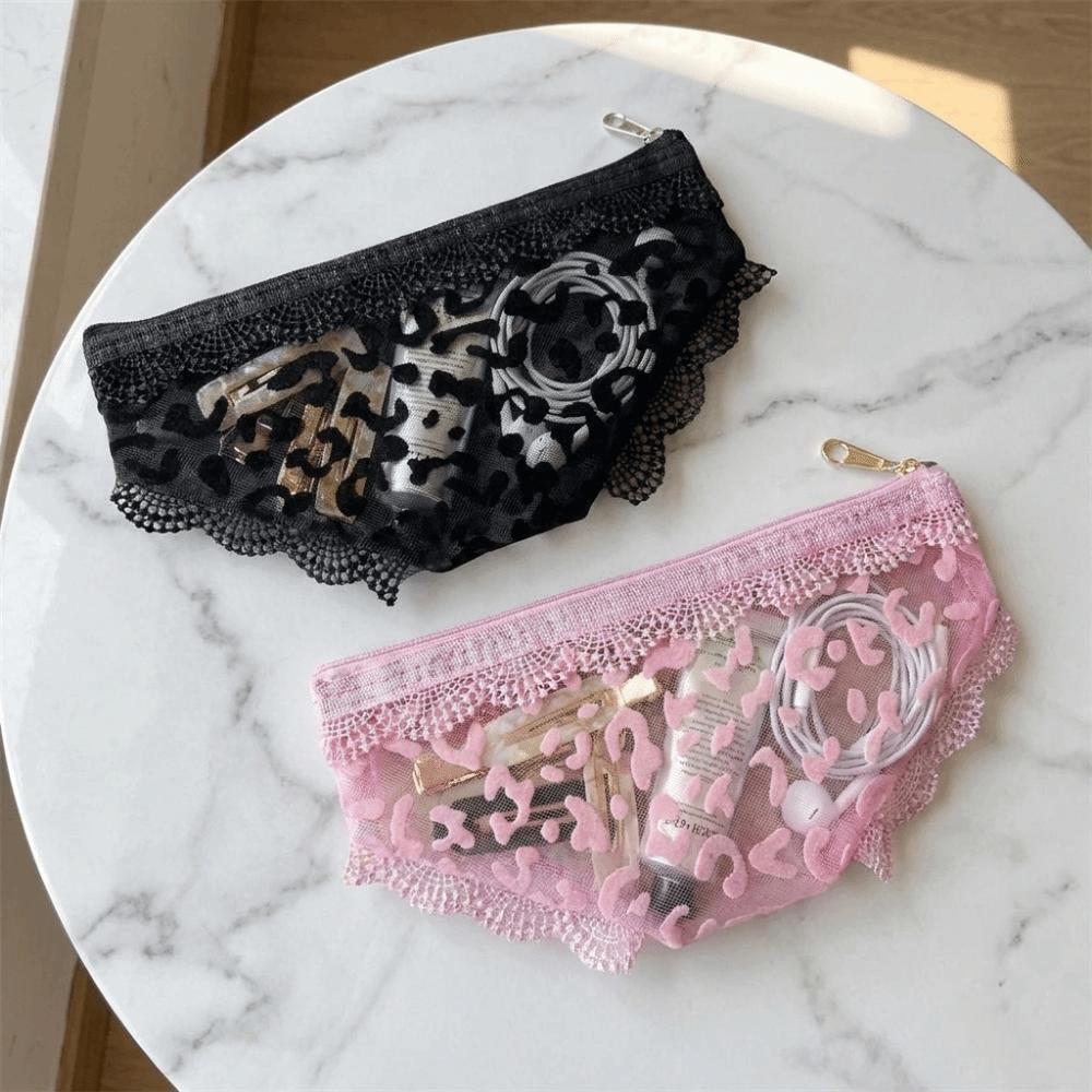 Decorative Makeup Storage Pouch Mesh Travel Storage Bag Creative Briefs Shape Cosmetic Bag  Travel