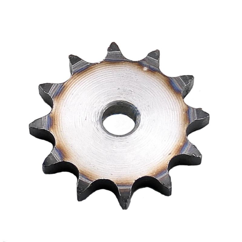 08B Flat Sprocket 10T-45T, 12.7mm Pitch, 7mm Thick A3 Steel Surface Hardened Chainwheel for Industrial Drive & Conveyor Systems