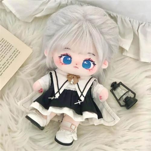 niannyyhouse 20cm Plush Toy Clothes Black Dress Scarf Shorts Cotton Doll Dress-Up Doll Accessories