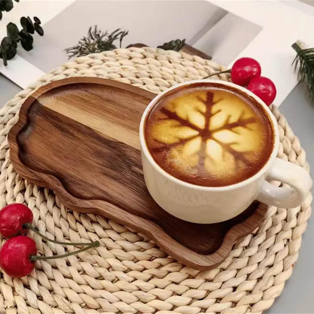 Handcrafted Solid Wooden Serving Pallet Heat Resistant Cloud Shape Organizers Tray For Hot Beverages And Table Setting