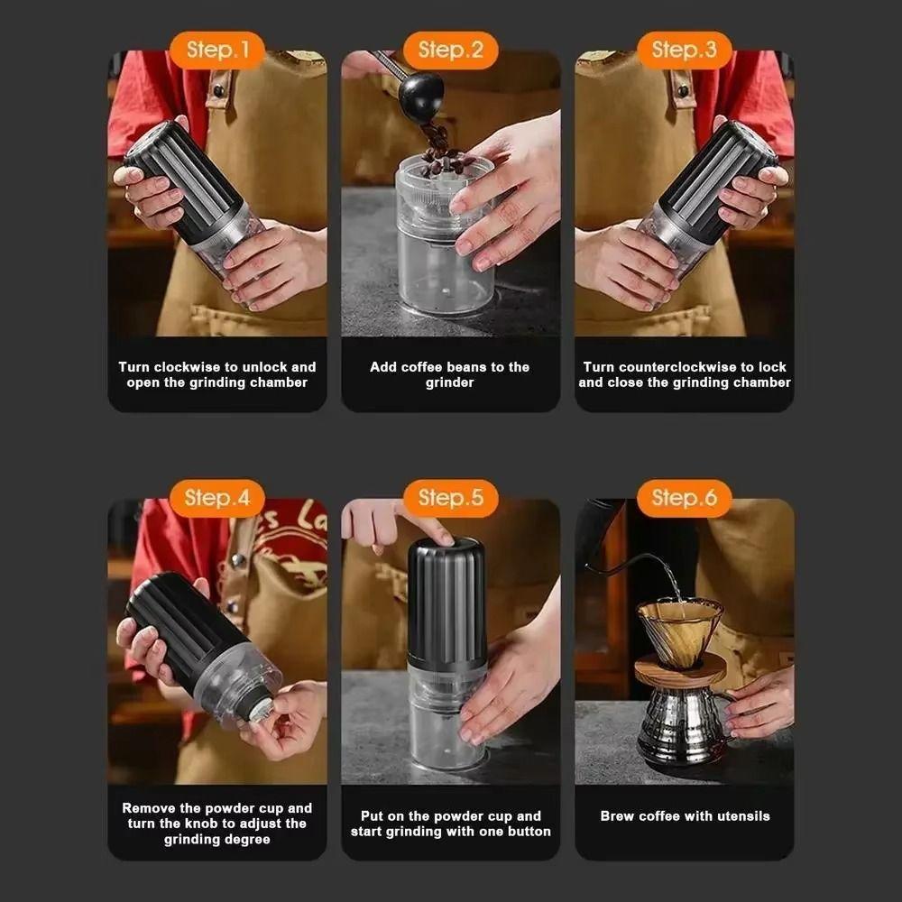 Cordless Electric Coffee Bean Grinder Labor-saving Coffee Bean Mill Coffee Grinder  Travel