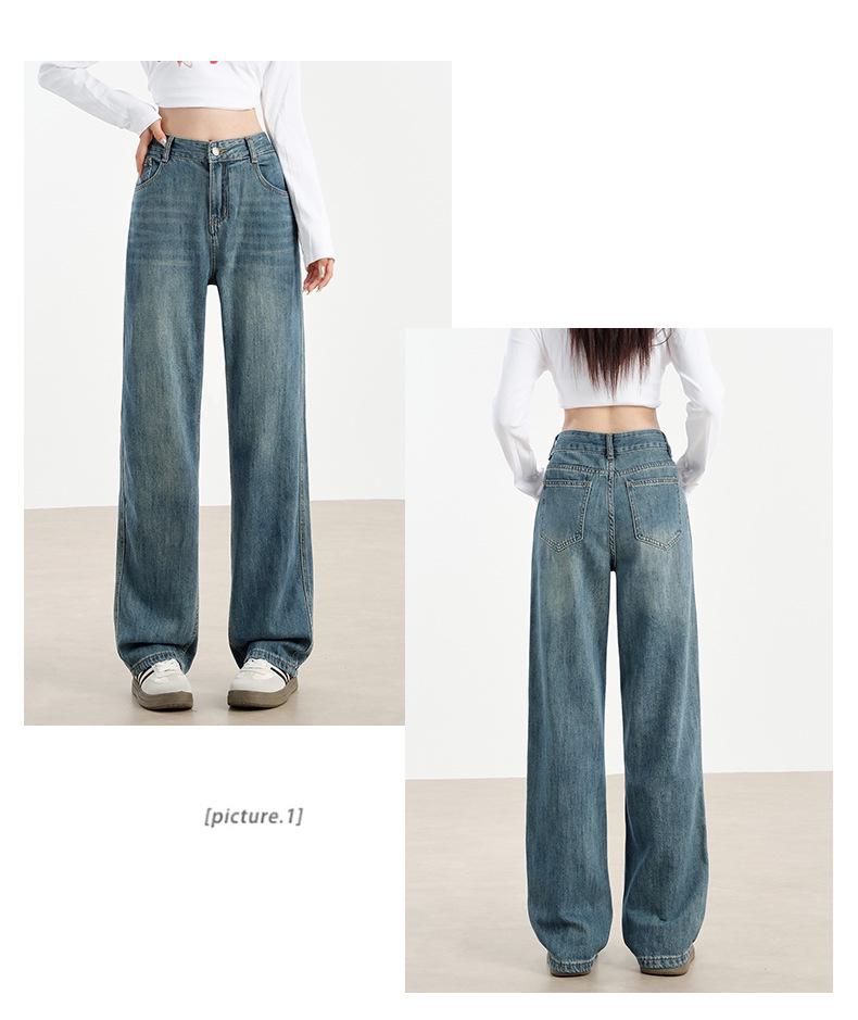 Women's Retro High-Waisted Wide-Leg Jeans