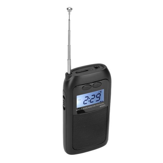 Digital Radio Multifunction FM MW SW Full Band Supports MP3 Playback Format Pocket Radio for Jogging and Gym 