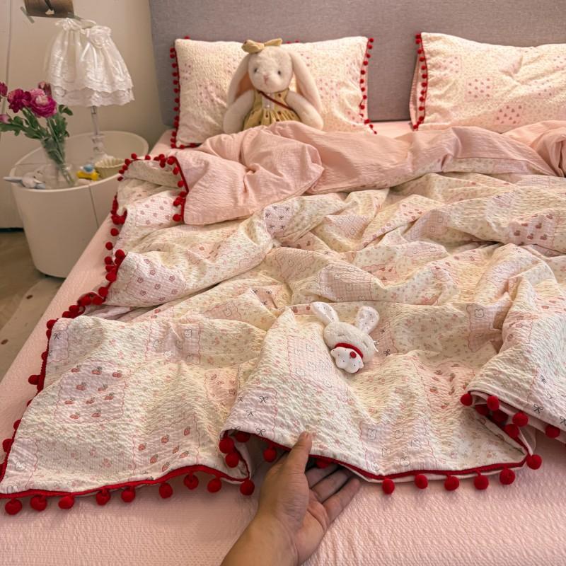 2026 A-Class Skin-Friendly Puff Cotton Bedding Set Soft Duvet Cover Bed Sheet Pillowcases