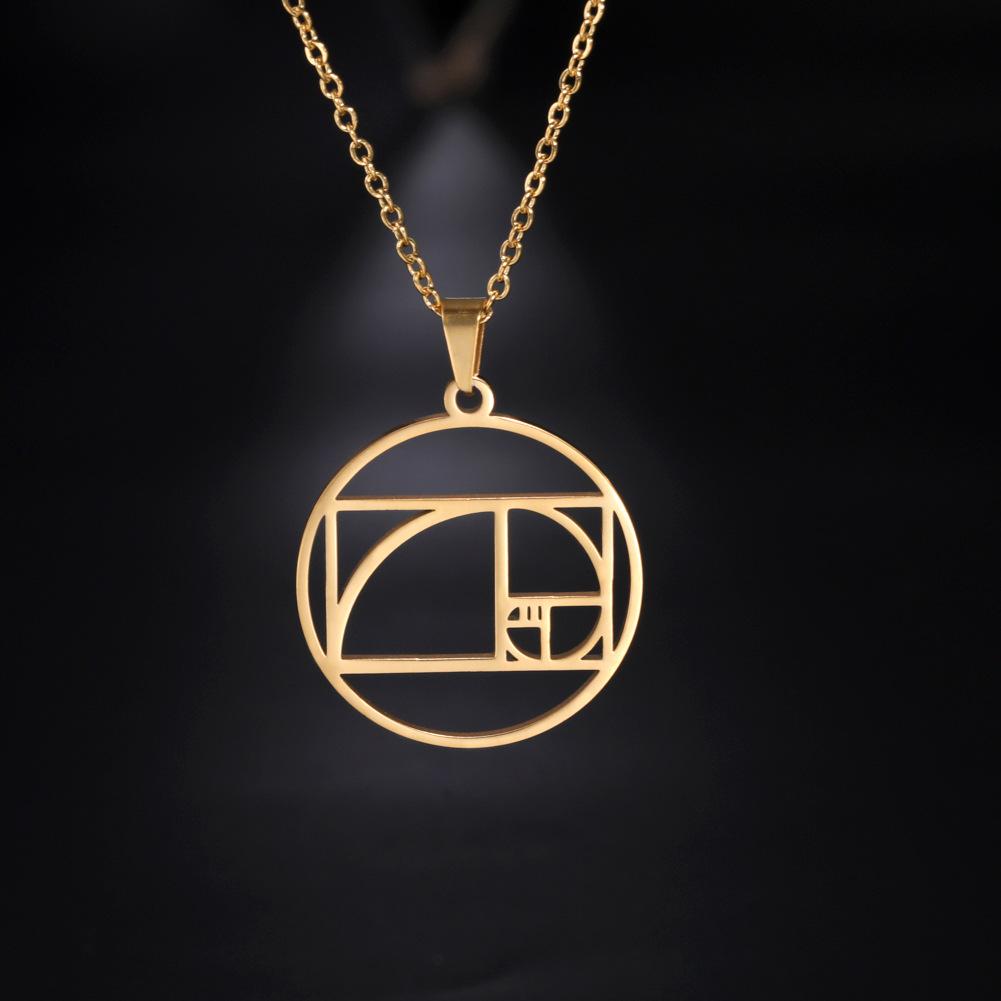 Titanium Steel Geometric Pendant Necklace Hollow Line Square Round Half Heart Minimalist Design