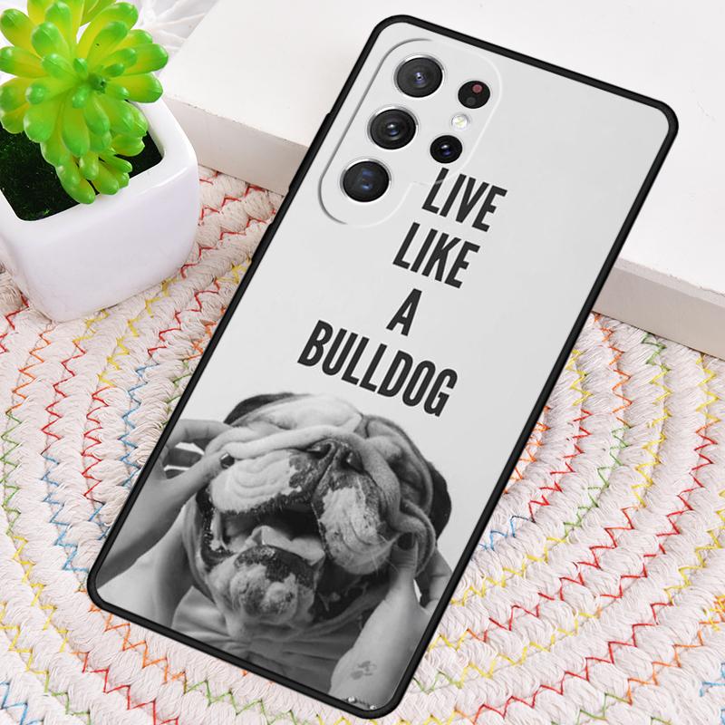 Lazy english bulldog cute dog Silicone Phone Case For Samsung Galaxy note 10 pro S26 S25 S24 S23 S22 S21 Plus Ultra Capa Cover