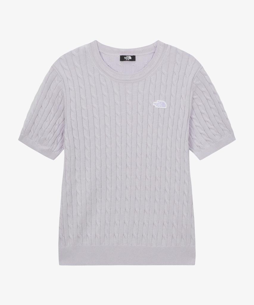 Noseupeiseu Nt7As31B Women'S Cable Short Sleeve Sweater Lilac