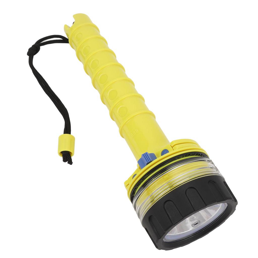 Dive Flashlight Anti Slip Waterproof LED Submersible Flashlight for Underwater Camping Yellow