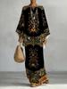 Women's Suit, Dolman Sleeves, Loose Fit, Retro Baroque Style Floral and Decorative Pattern Print, Elegant Retro Style Two Piece Set