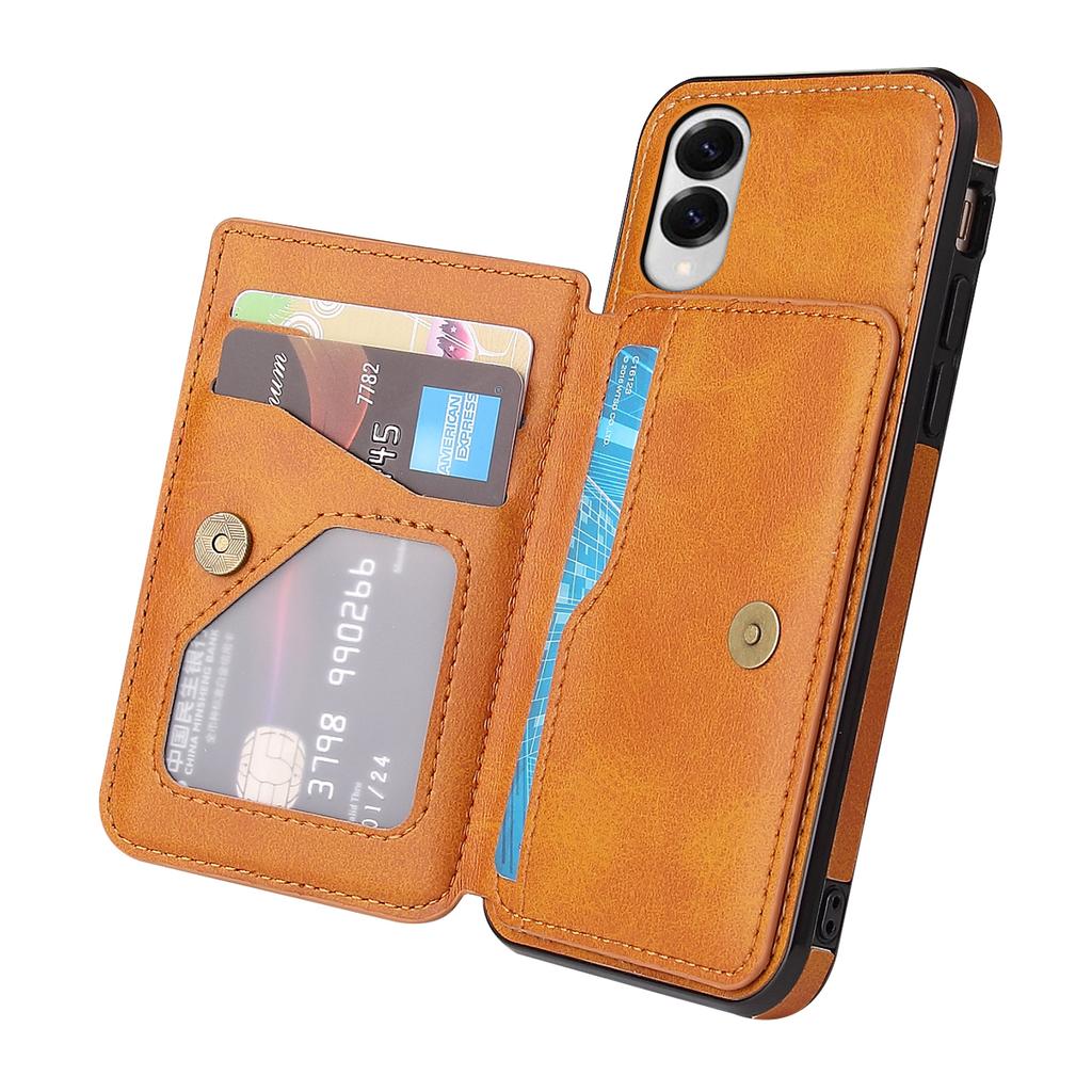 For Samsung Galaxy S25 Edge Case Card Holder Kickstand PU Leather+TPU Phone Cover