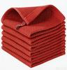 3 Pack Cotton Kitchen Towels, Dark Red, 34 73, No Hooks