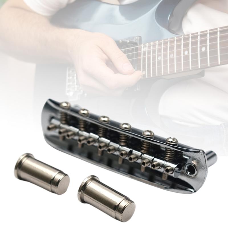 6 String Guitar Bridge String Spacing 10.8mm Threaded Saddles Guitar Bridge Tailpiece Electric Guitar Bridge Enduring