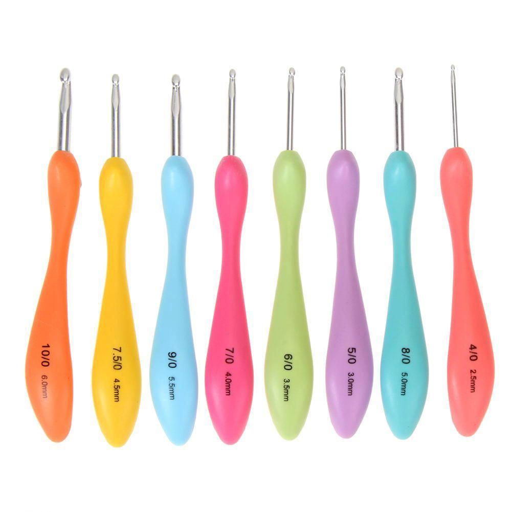 

Crochet Hook 8Pcs/Set Ergonomic Sets Crochet Hooks Knitting Needles Weave Yarn Diy Handmade Tools Kit