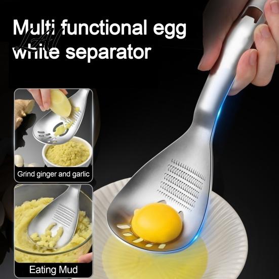 Efficient Food Prep Grinder Stainless Steel Slotted Spoon with Bottle Opener & Ginger Grater Fine Tooth Handheld Vegetable Puree Maker Manual