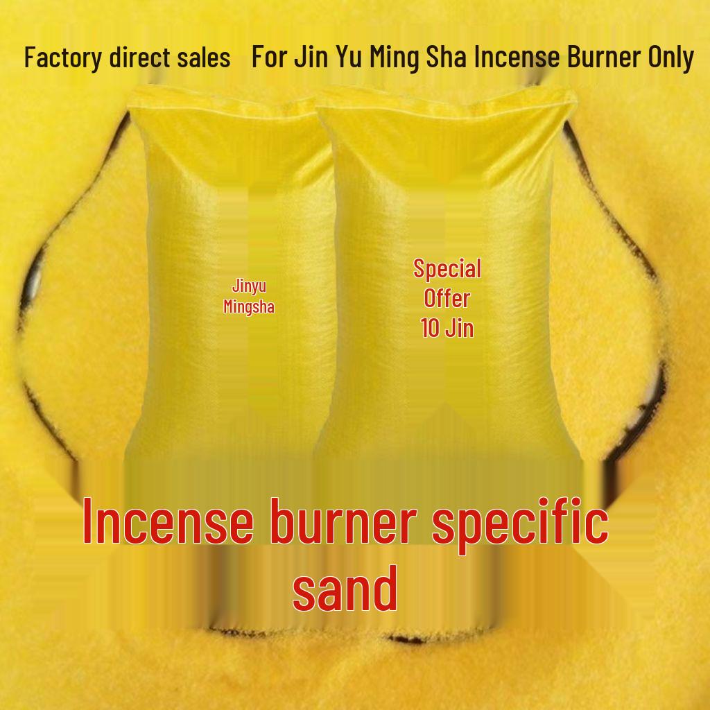 Gold Sand Incense Burner for Offering | Jade Bright Sand for Vajra Insertions 5 Jin Gold Sand Bag (Non-Fading)