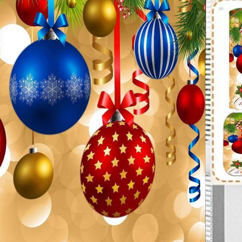 Curtain Shower Printed Christmas Bathroom Set With Thickened Fabric Waterproof