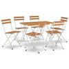 VidaXL Ensemble de bistro pliable 7 pcs bois d'acacia solide et acier, ensemble de bistrot, ensemble de mobilier 3152101