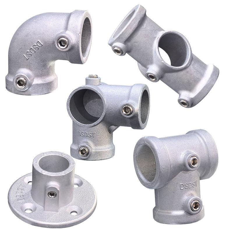 Aluminum Alloy Connector Elbow Tee Base Flat Three-Dimensional Fitting Connection Fastener 20/25Mm Steel Tube Shelf Parts