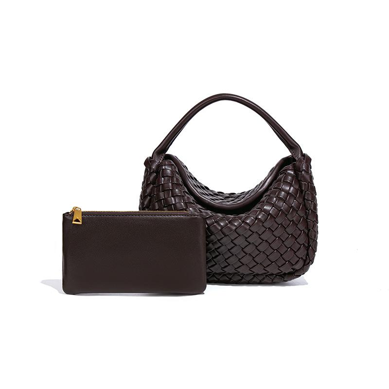 

Модная плетеная сумка для ланча, сумка для пельменей, повседневная универсальная сумка через плечо для мамы и ребенка, трендовая текстура, портативная сумка-слиток для женщин