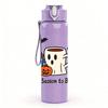 1PC Fall Coffee Cup Ghost 750ml Color Plastic Sports Water Bottle Leakproof Flip Straw Lid Suitable for Sports Office Home Use