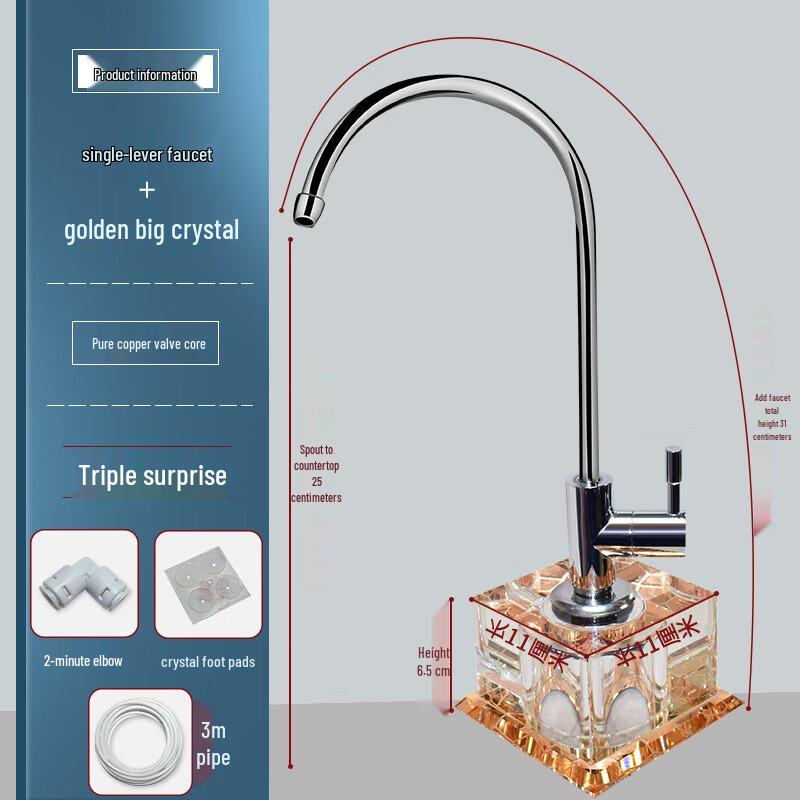 Elegant Golden Crystal Base Hot Water Faucet