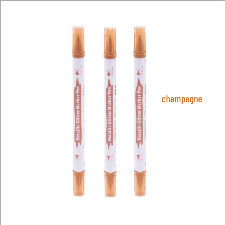 Двусторонний цветной мягкий металлический маркер для DIY, дневников и каллиграфии Round Tip + Soft Tip