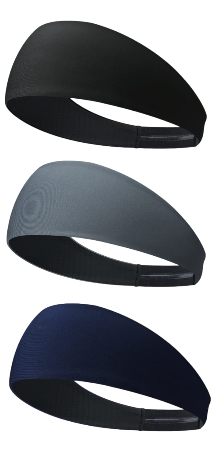 

Yura Seikatsu для и Крутая повязка на голову, Влаговпитывающая, Быстросохнущая, Нескользящая, Тонкая, Спорт, Ходьба, Мужчины, Мягкая, Эластичная, (Черный, Серый, Темно-синий)