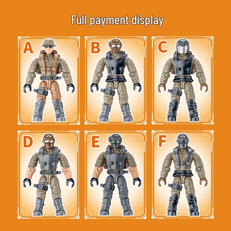 Poseable Action Figure Military Model Building Blocks Toy for Boys - Special Forces Police Theme