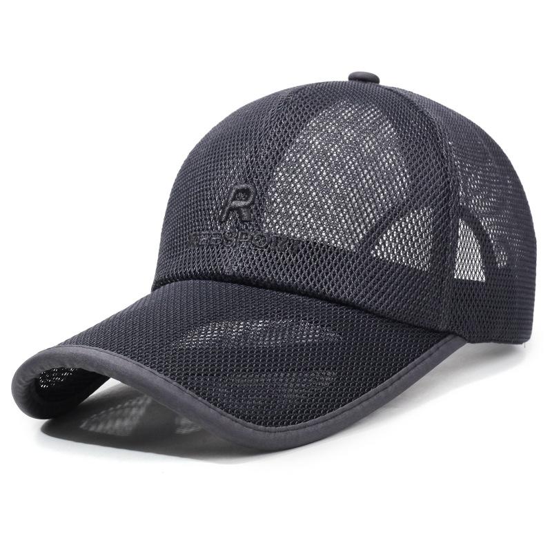 Breathable Summer Net Cap Middle-Aged Men's Baseball Cap Hollow Brim Cap Outdoor Fishing Cap Mesh Sun Hat