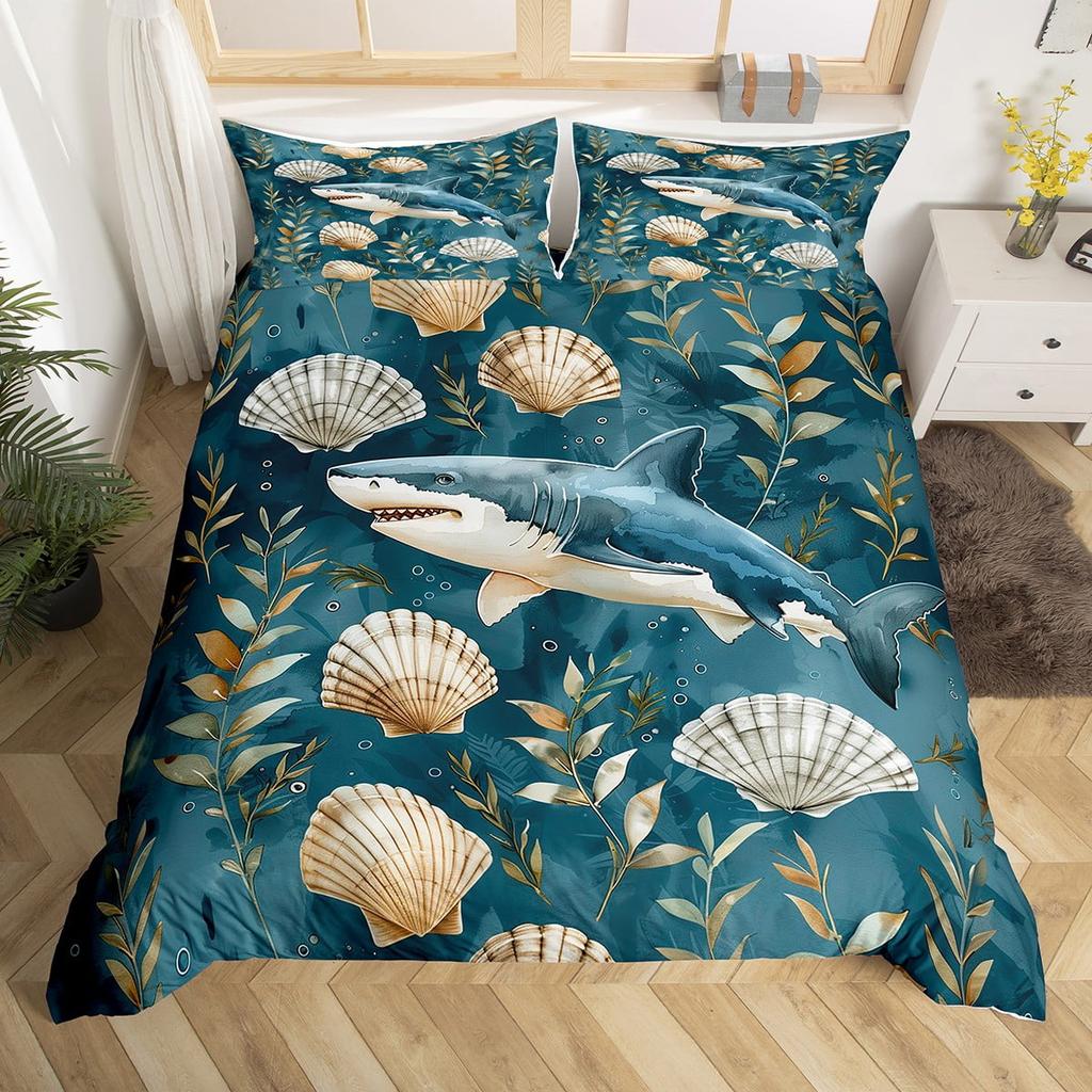 Comforter Shark Painting S High End Bedding With Pillows Home Decorqueen Size Suitable Children Kids And Adults