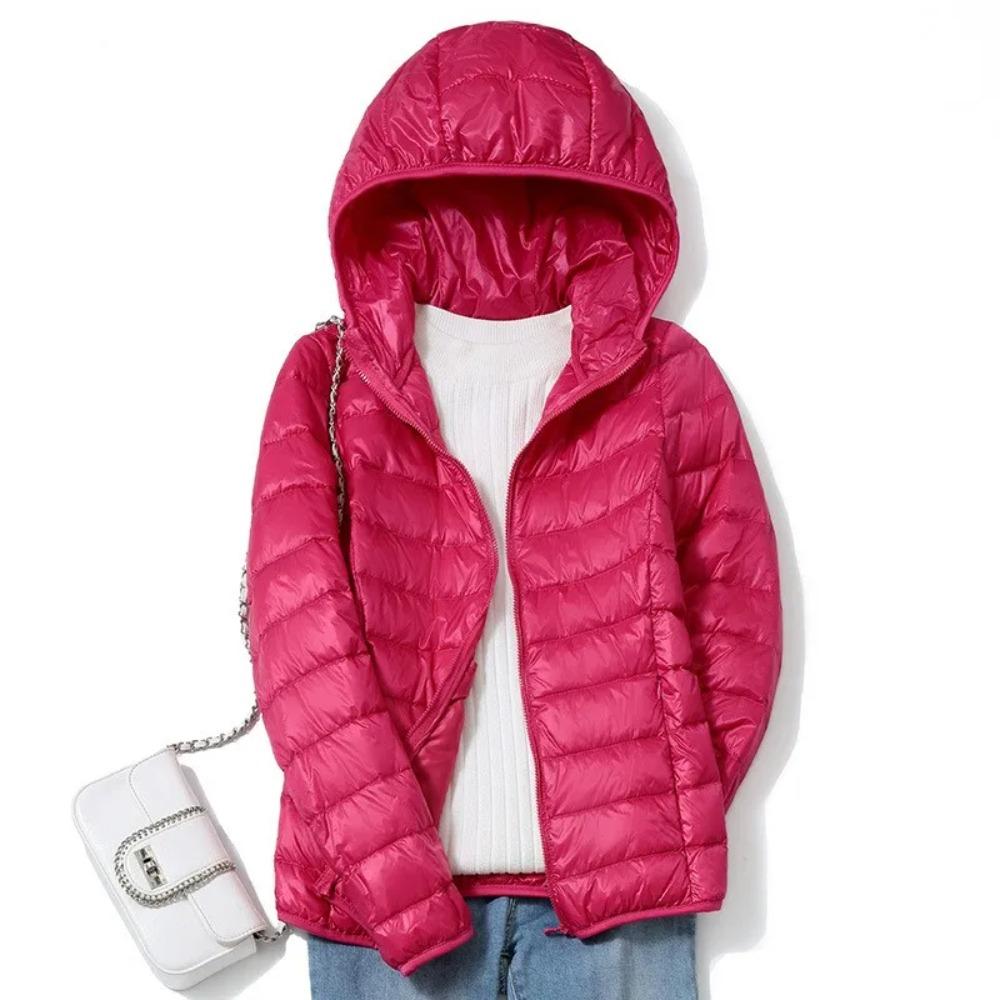 Women Fashion Short Ultralight Thin Packable Puffer Jackets Female Sweet Style Down Coats