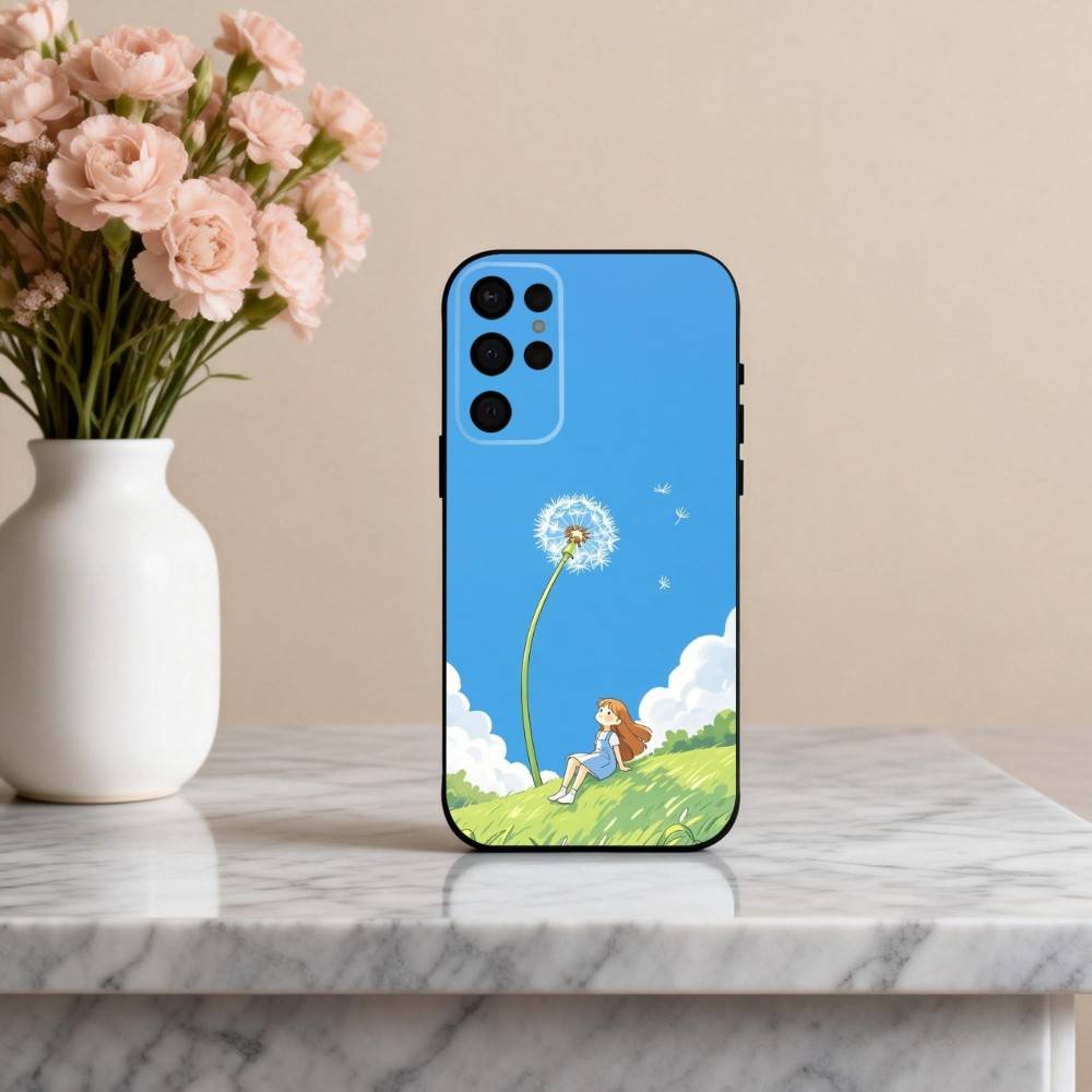 D-Dreamy G-Glow Vibe cartoon girl Phone Case For Samsung S25,24,23,22,30,21,10,9,Ultra,Plus,Lite,FE,4,5 G Soft Black Case