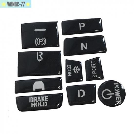 For Honda Accord 2018-21 10pcs Black Gear Shift Switch Button Guard Cover Decal