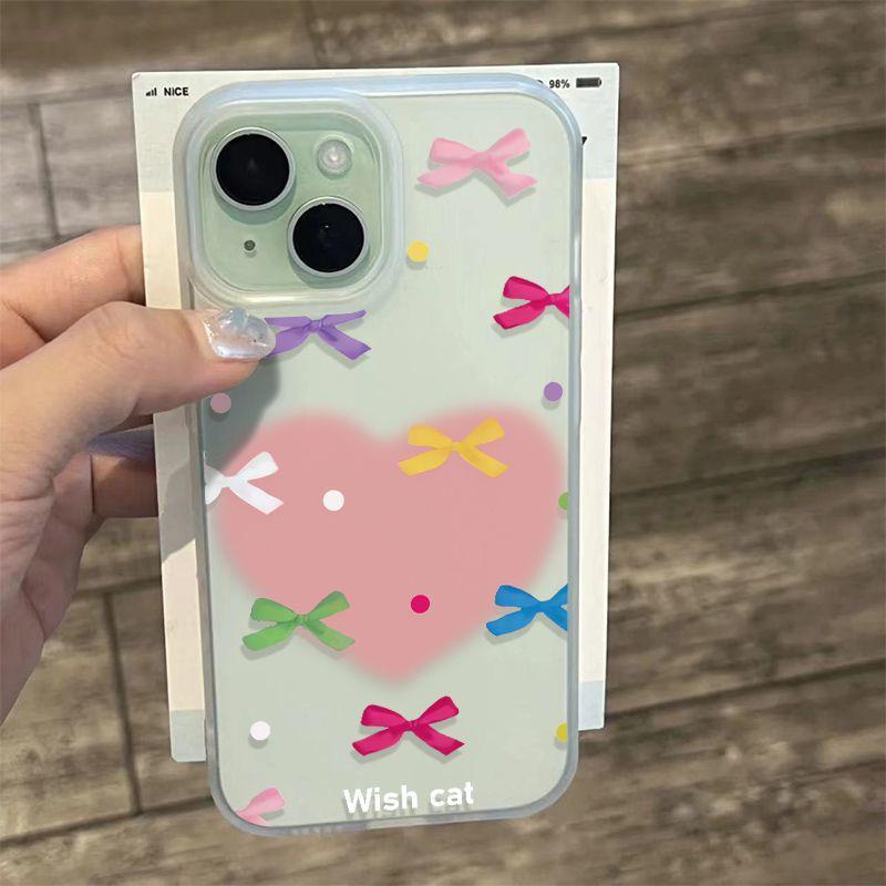 

Розовый чехол с бантом в форме сердца, матовый, для Apple iPhone 13/14/15/16 Pro Max iPhone 12 Pro Max