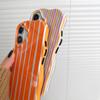 Niche Color Block Striped Case for iPhone 16 Pro Max Apple 17 Phone Case 15/14 Two-in-One Film Case