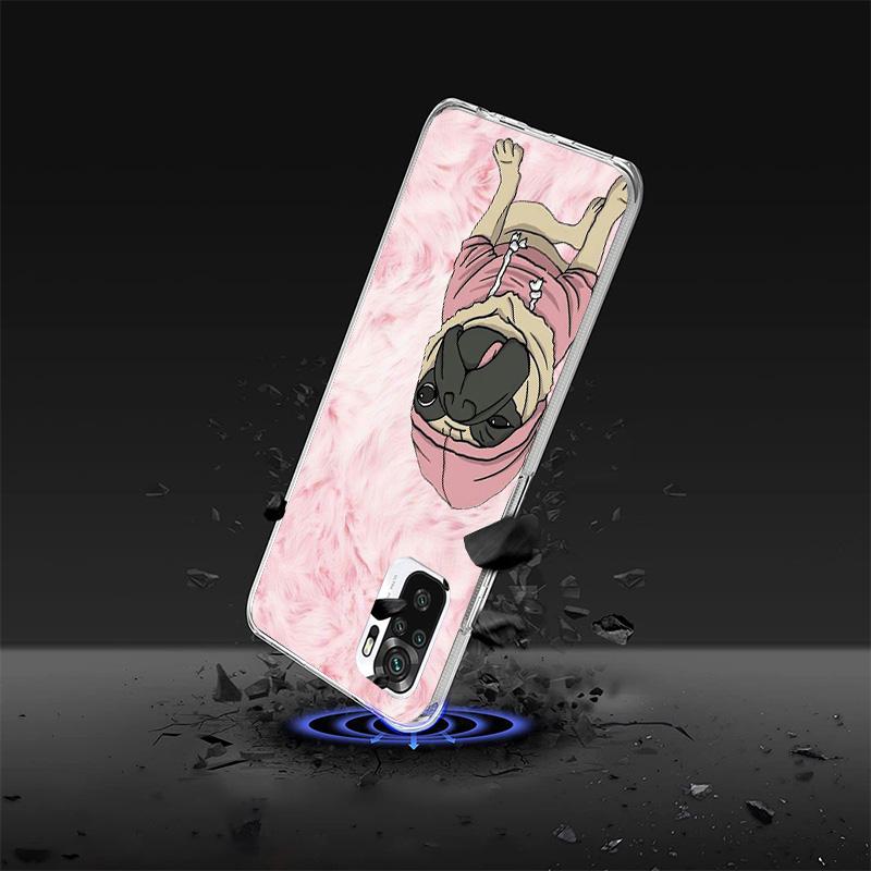 Love Pugs Cute Dog Cover Phone Case For Xiaomi Redmi Note 15 14 13 12 11 10 Pro Plus 14S 12S 11S 11T 11E 10S Soft Fundas Shell R