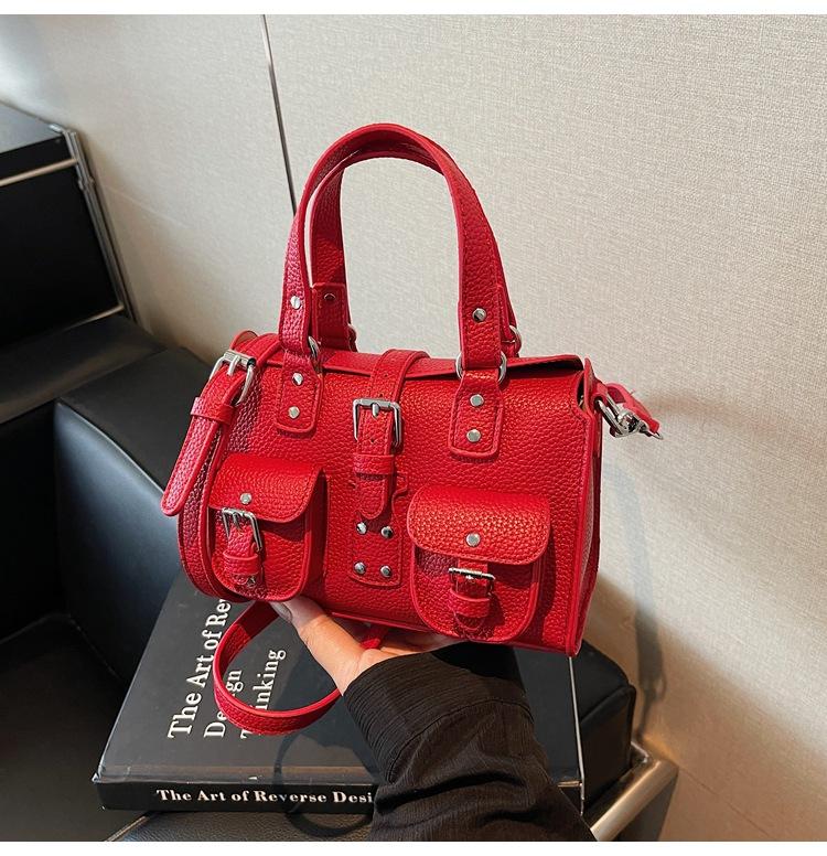 

Текстурированная сумка ранняя осень женская сумка ретро узор личи сумка через плечо модная сумка-мессенджер в стиле локомотив красный