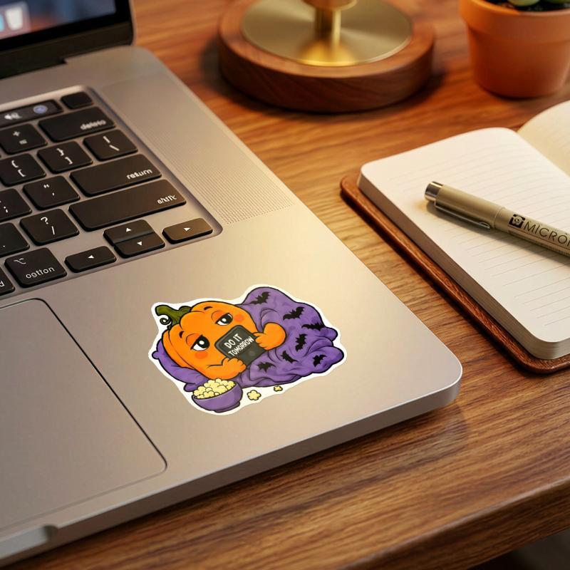 50 Pcs Cute Halloween Cartoon Stickers Ghost Pumpkin Black Cat Funny Waterproof Vinyl Decals For Journal Laptop Phone Case Gift