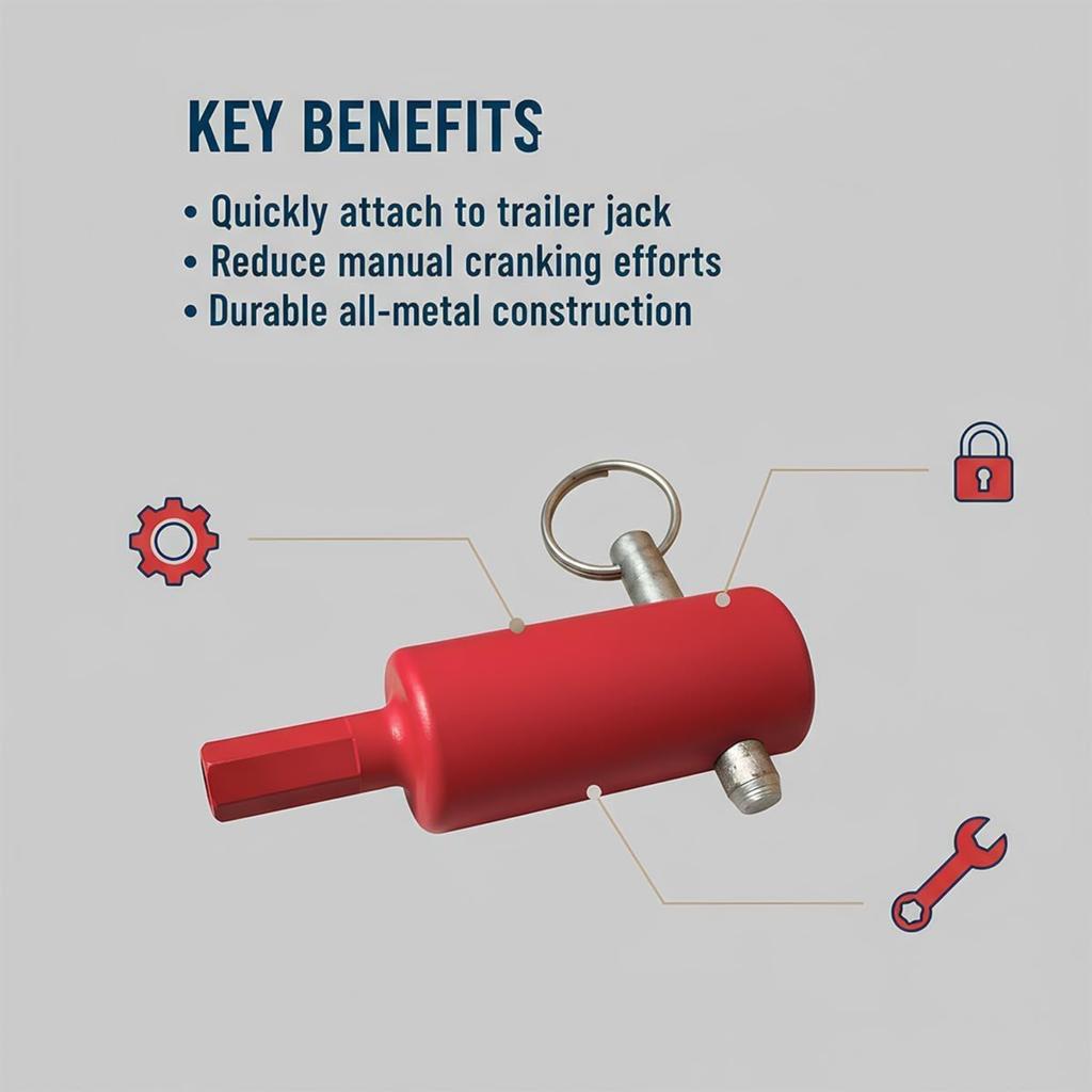 Crank Trailer Drill Adapter Tool For 1′ Handle Studs, 10x Faster Trailers Crank Handle For Timpte