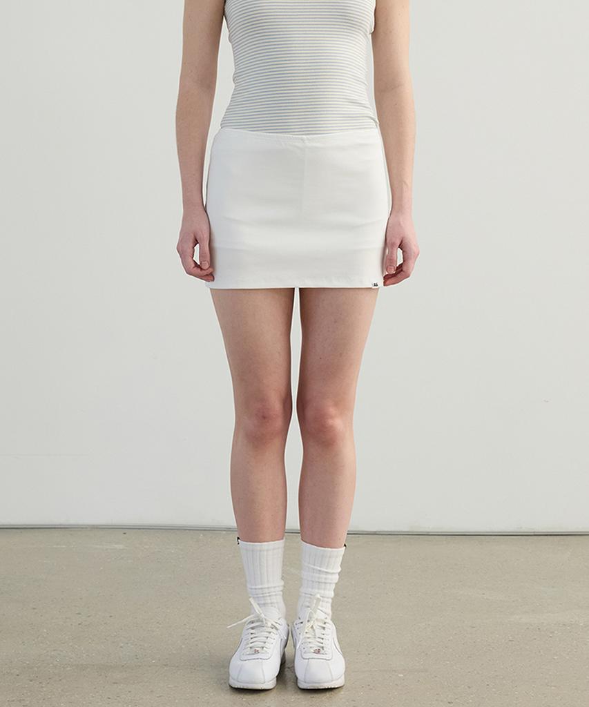 AVAM HOME Jersey Banding Mini Skirt White