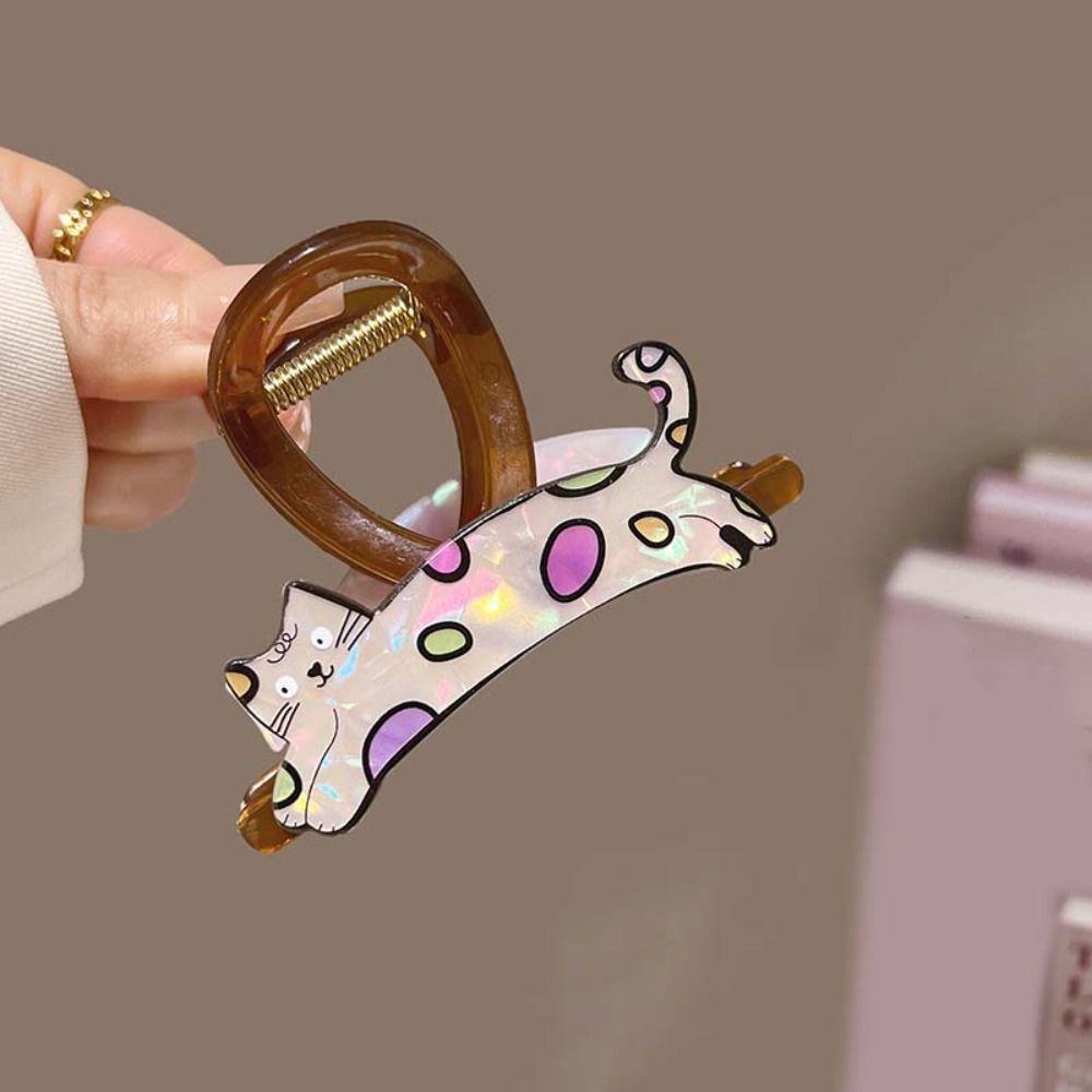 Resin Hair Grab Clip Double-side Dog Hair Claw Headdress Cat Shark Clip  Hair Styling