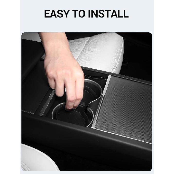 BASENOR Tesla Model Y 2025 2026 Juniper Cup Holder Ert Mat 2024 2025 2026 Tesla Model 3 Highland TPE Center Console Mat For Model Y 3 Interior