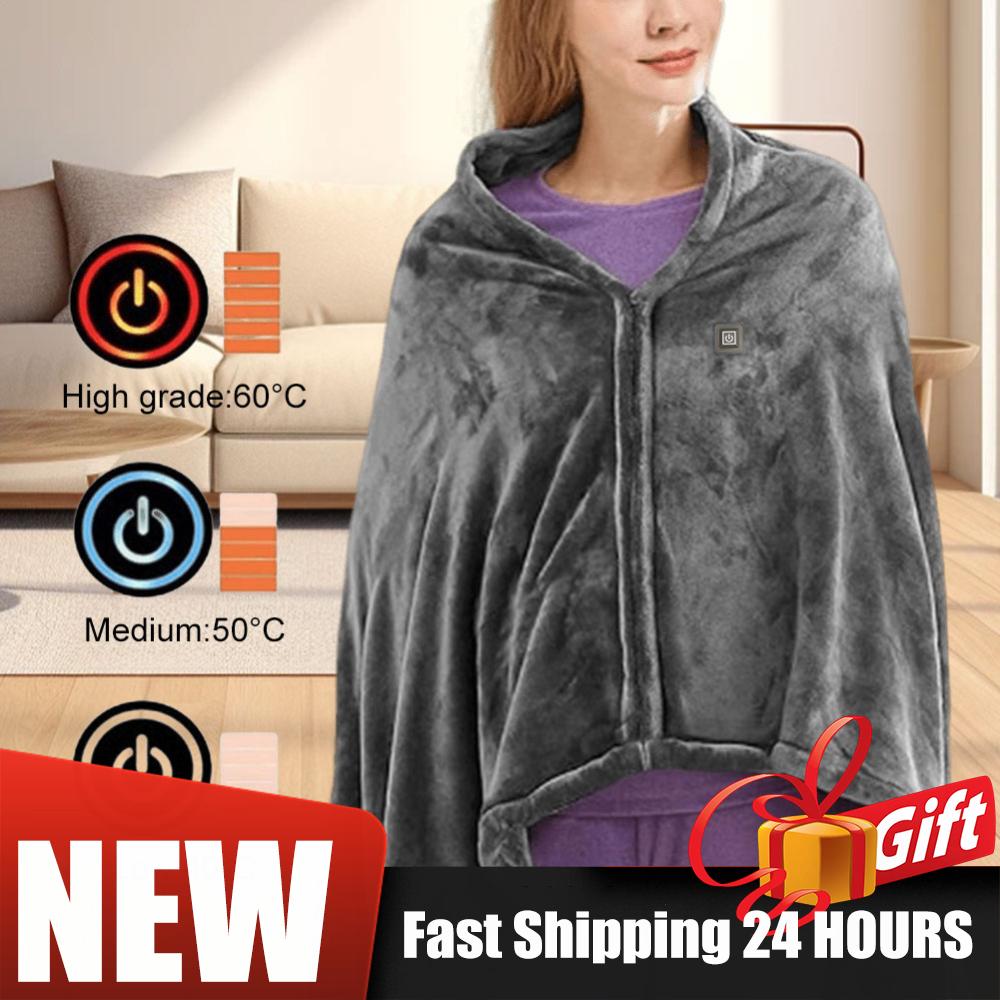 Wearable USB Electric Heated Blanket Washable Body Warmer Blanket Home 3Heated Level Portable Warm Shawl For Home Office Outdoor