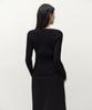 MUSINSA STANDARD WOMAN Women'S Wide Ribbed Slim V-Neck Knit [Black]