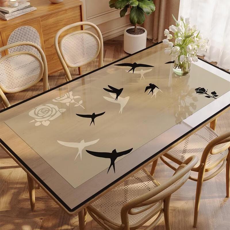 JINGRUIXIANG Transparent Soft Glass Table Mat