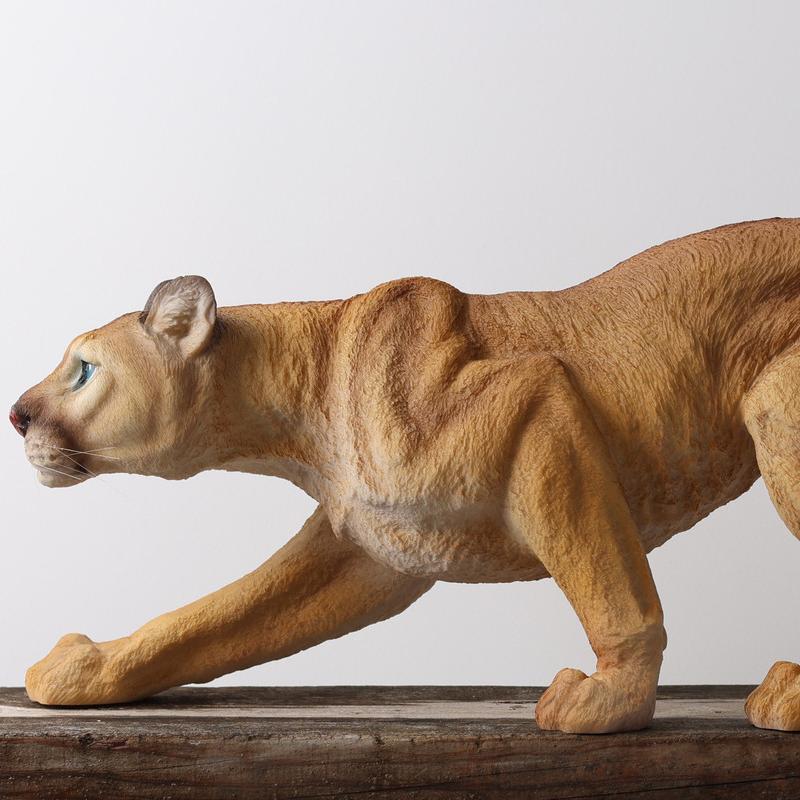 Light Luxury & High Simulation Cougar Animal Model Action Figure Gift Room Ornament Gk Decoration Trendy Toy Collector'S Gift