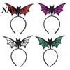 Witch Costume Accessories Halloween Bat Headband, Felt Glitter Hairband Photo Booth Props for Costume, Festival Masquerade Party Prop Headband Adults