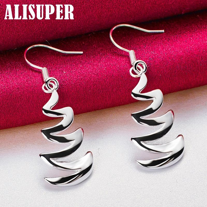 925 Sterling Silver Crescent Drop Earrings Jewelry