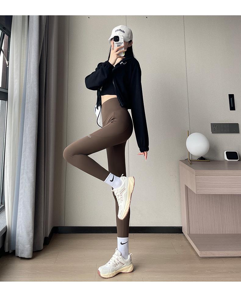 Women's High Waist Butt-Lifting Slim Fit Yoga Pants - Thin Cotton, Plus Size, Spring/Autumn Outerwear